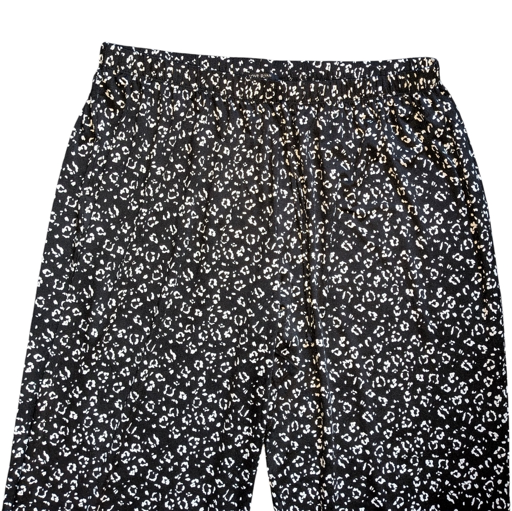 Love Ryan Womens Plus Size 2X Pull On Pants Black Leopard Wide Leg Festival - Picture 2 of 7